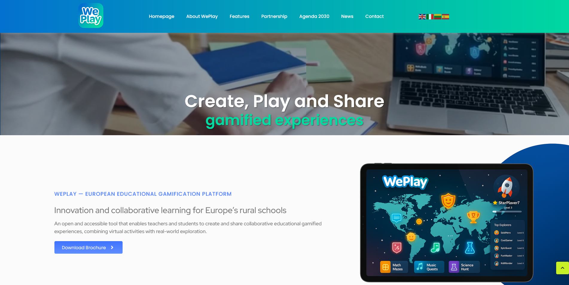 Captura del proyecto WePlay